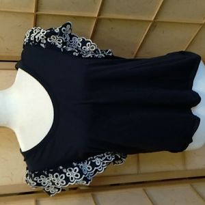 Express dark blue ruffled blouse size L